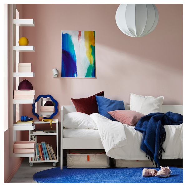 VIHALS - Sofa bed with 1 mattress, white/Vannareid extra rigid,80x200 cm