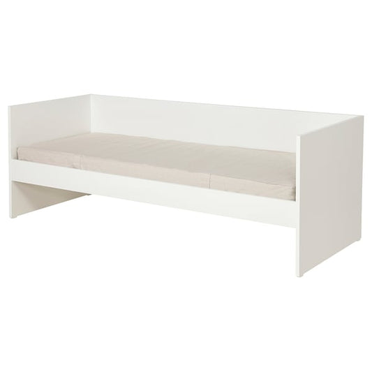 VIHALS - Sofa bed with 1 mattress, white/Vannareid extra rigid,80x200 cm