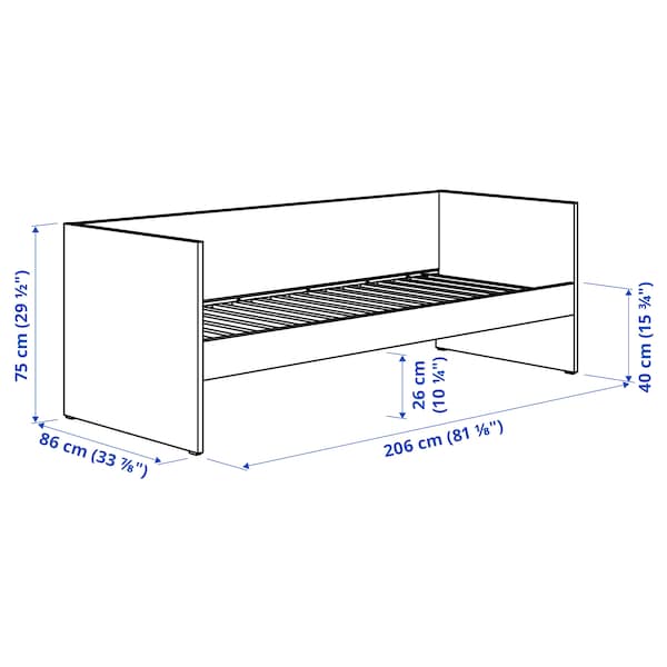 VIHALS - Sofa bed with 1 mattress, white/Vannareid extra rigid,80x200 cm