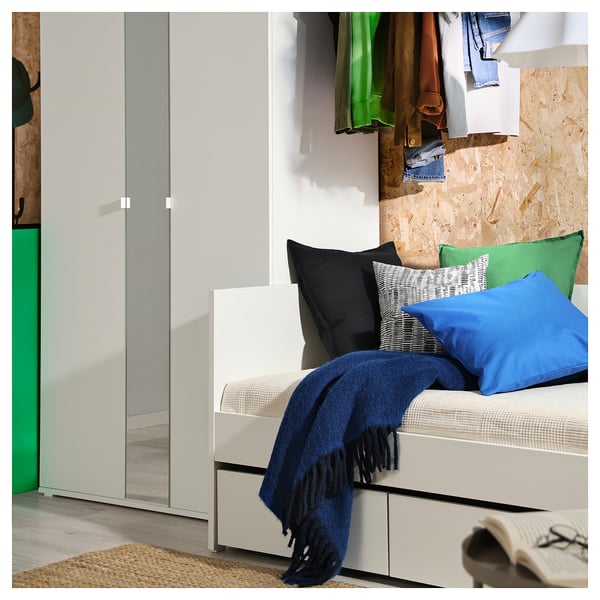VIHALS day-bed with storage/1 mattress, white/Åfjäll medium firm, 80x200 cm