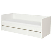 VIHALS day-bed with storage/1 mattress, white/Åfjäll medium firm, 80x200 cm
