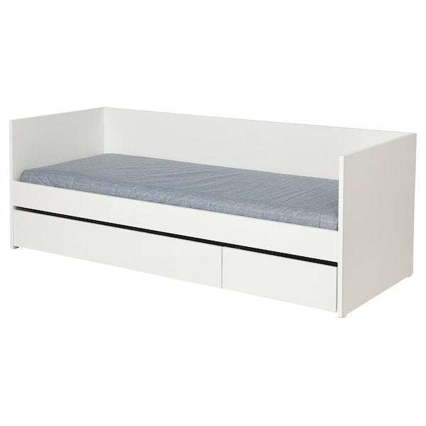 VIHALS - Sofa bed/container/1mattress, white/Ågotnes rigid,80x200 cm