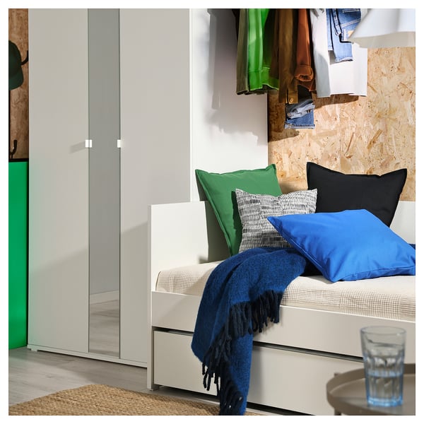 VIHALS - Sofa bed/extension bed/2 matt, white/Åfjäll semi-rigid,80x200 cm