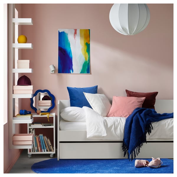VIHALS - Sofa bed/extension bed/2 matt, white/Ågotnes rigid,80x200 cm
