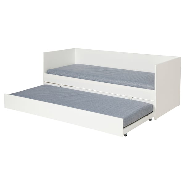 VIHALS day-bed w trundle bed/2 mattresses, white/Ågotnes firm, 80x200 cm