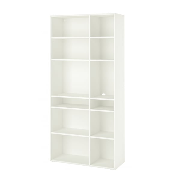 VIHALS shelving unit with 10 shelves, white, 95x37x200 cm
