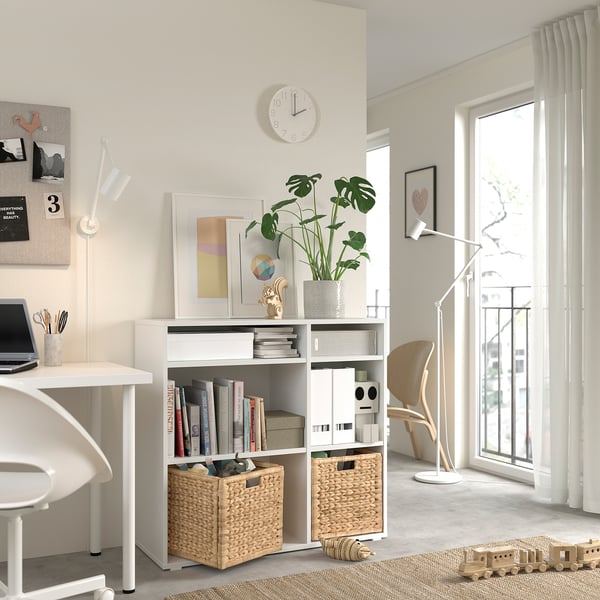 VIHALS - VIHALS Shelving unit with 4 shelves, white, 95x37x90 cm