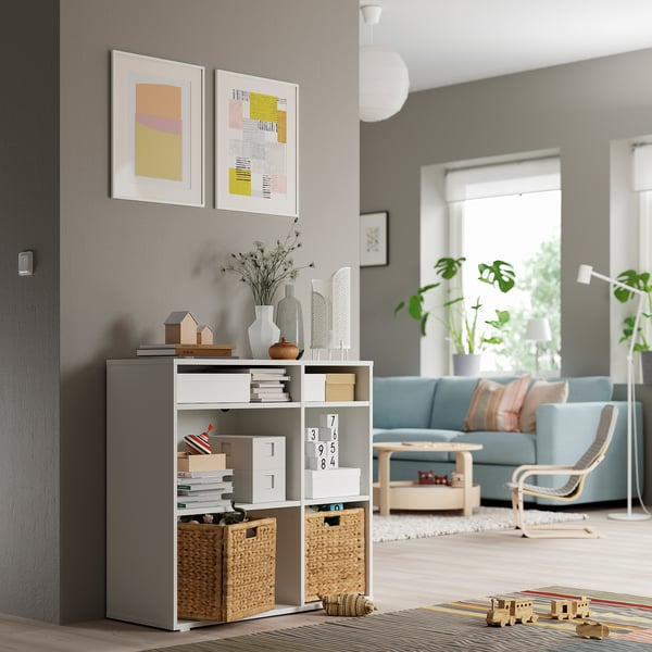 VIHALS - VIHALS Shelving unit with 4 shelves, white, 95x37x90 cm