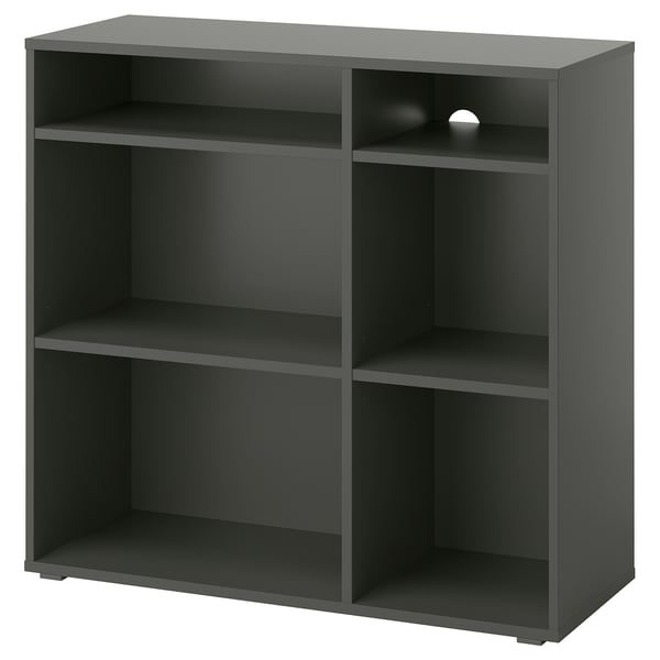 VIHALS - VIHALS Shelving unit with 4 shelves, dark grey, 95x37x90 cm