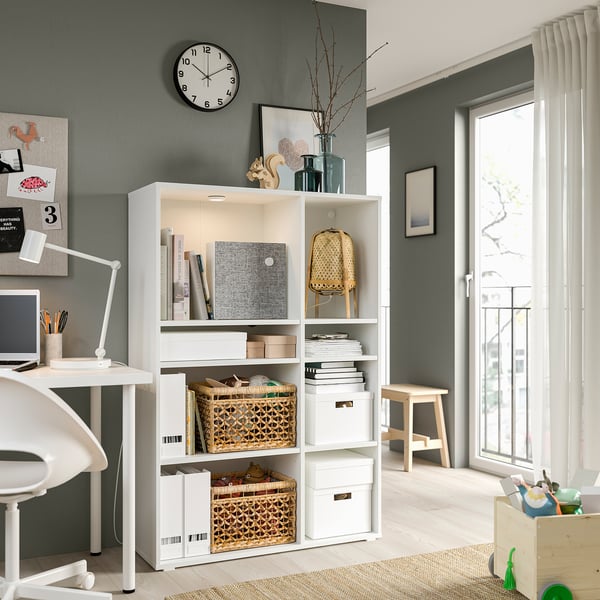 VIHALS shelving unit with 6 shelves, white, 95x37x140 cm