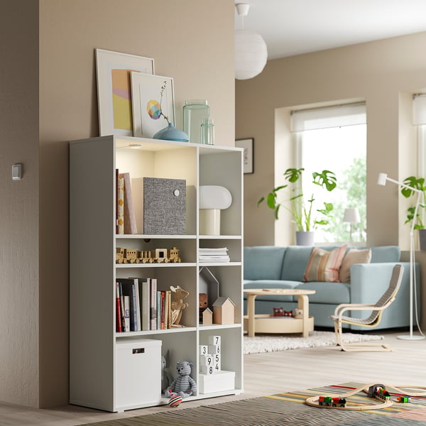 VIHALS shelving unit with 6 shelves, white, 95x37x140 cm