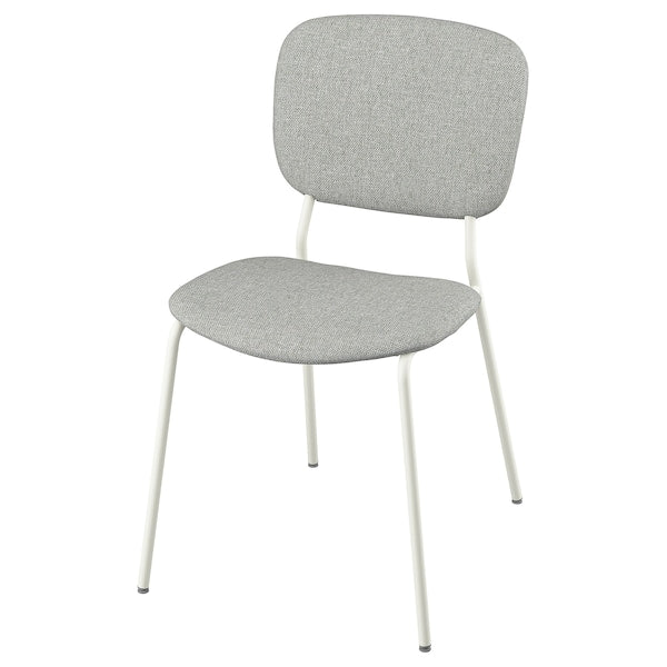 VIHALS - Chair, white/Tibbleby beige-grey