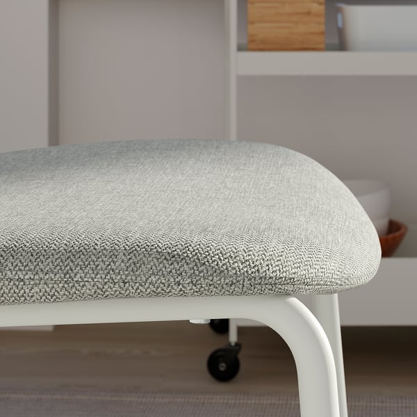 VIHALS - Chair, white/Tibbleby beige-grey
