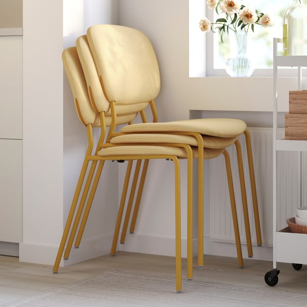 VIHALS chair, yellow/Tibbleby yellow, 49x81x55 cm