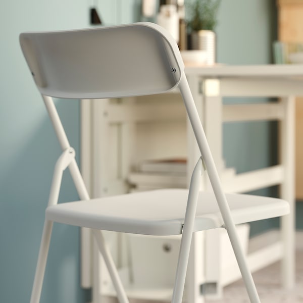 VIHALS folding chair, white, 43x80x47 cm