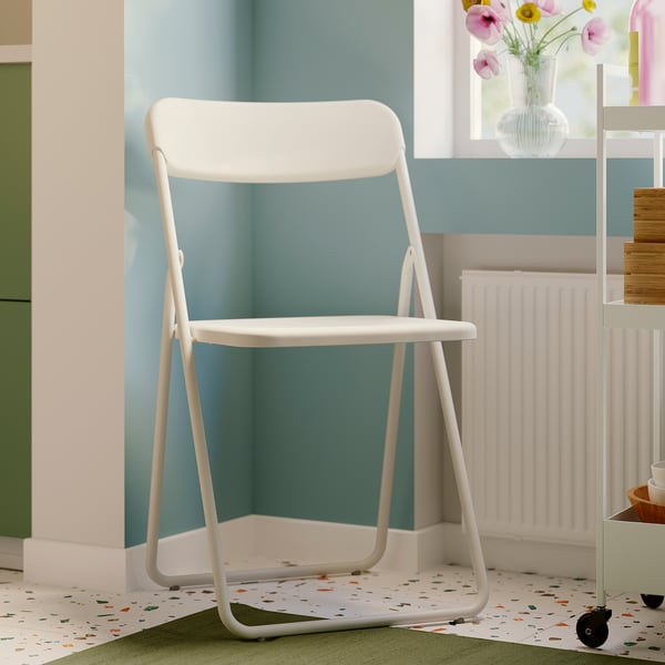 VIHALS folding chair, white, 43x80x47 cm