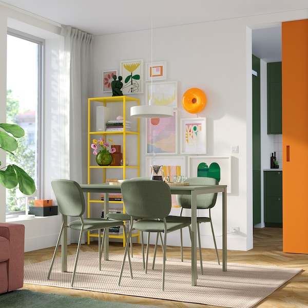 VIHALS chair, green/Tibbleby grey-green, 49x81x55 cm
