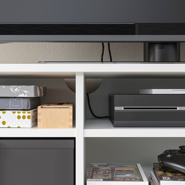 VIHALS TV/storage combination, white, 216x47x120 cm