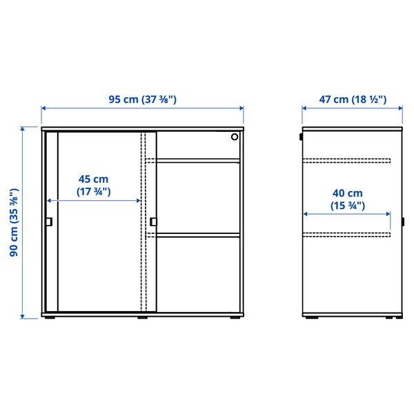 VIHALS - TV/storage combination, white, 275x47x90 cm