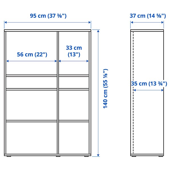 VIHALS - TV/storage combination, white, 275x37x140 cm