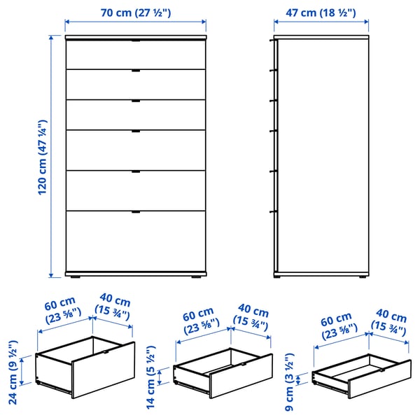 VIHALS TV/storage combination, white, 216x47x120 cm