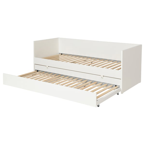 VIHALS day-bed frame with trundle bed, white, 80x200 cm