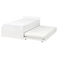 VIHALS bed frame with 1 trundle bed, white/Lillhällan, 90x200 cm