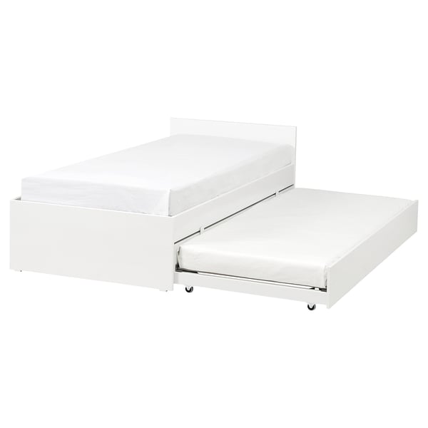 VIHALS - Bed frame/1 pull-out bed, white/Luröy,90x200 cm