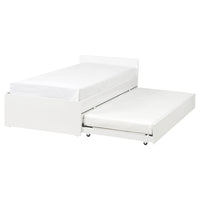 VIHALS bed frame with 1 trundle bed, white, 90x200 cm