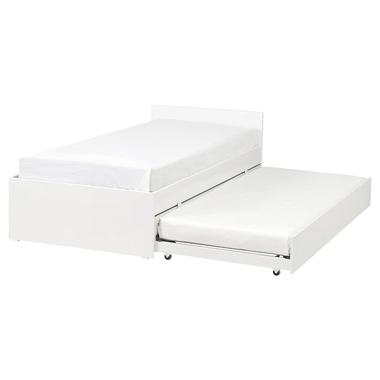 VIHALS bed frame with 1 trundle bed, white, 90x200 cm