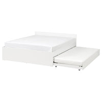 VIHALS bed frame with 1 trundle bed, white, 140x200 cm