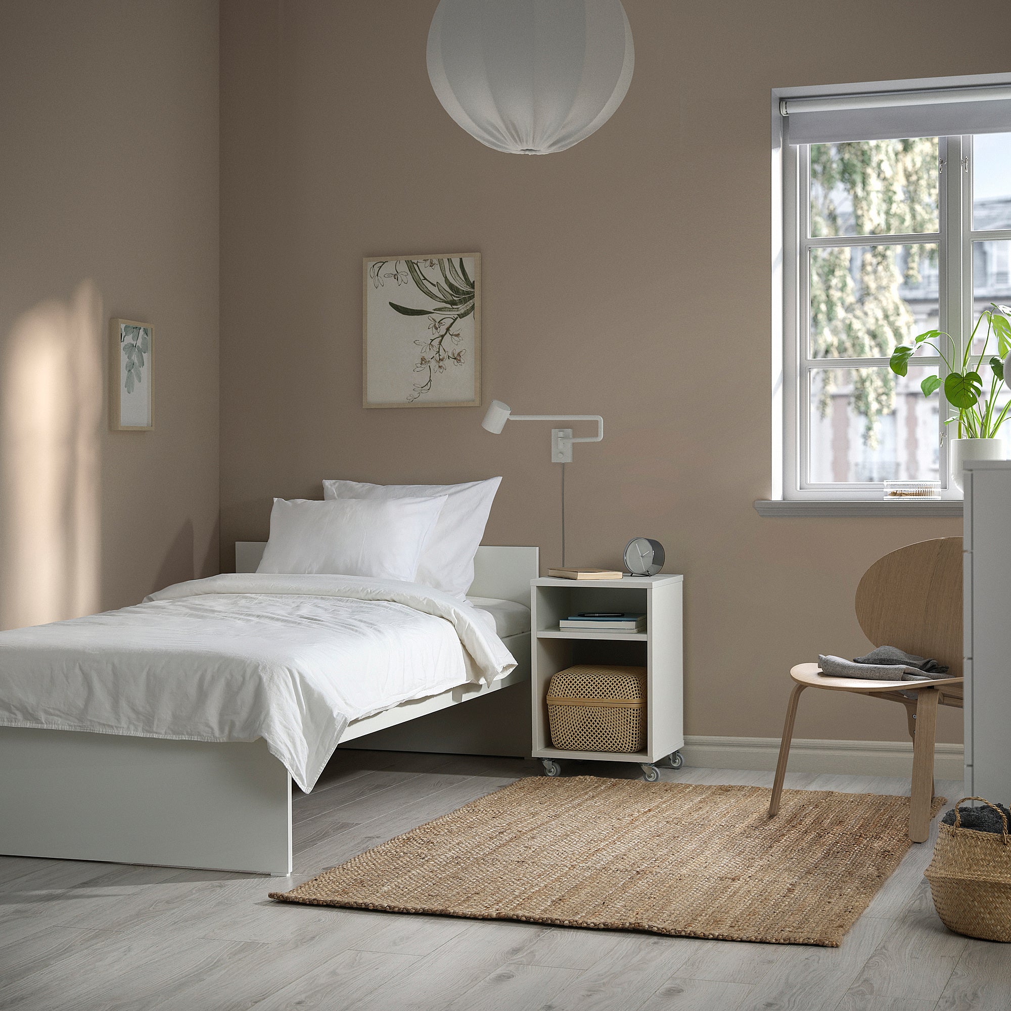 VIHALS bed frame, white/Lindbåden, 90x200 cm