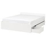 VIHALS bed frame with 2 storage boxes, white/Lillhällan, 160x200 cm