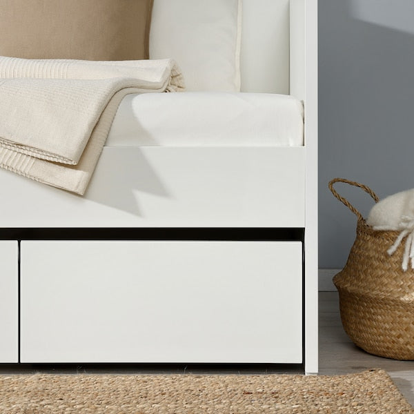 VIHALS - Day-bed frame with storage, white, 80x200 cm