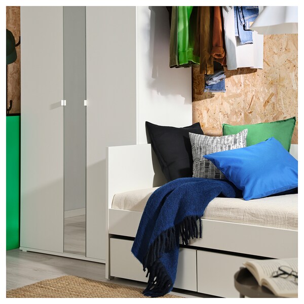 VIHALS - Day-bed frame with storage, white, 80x200 cm