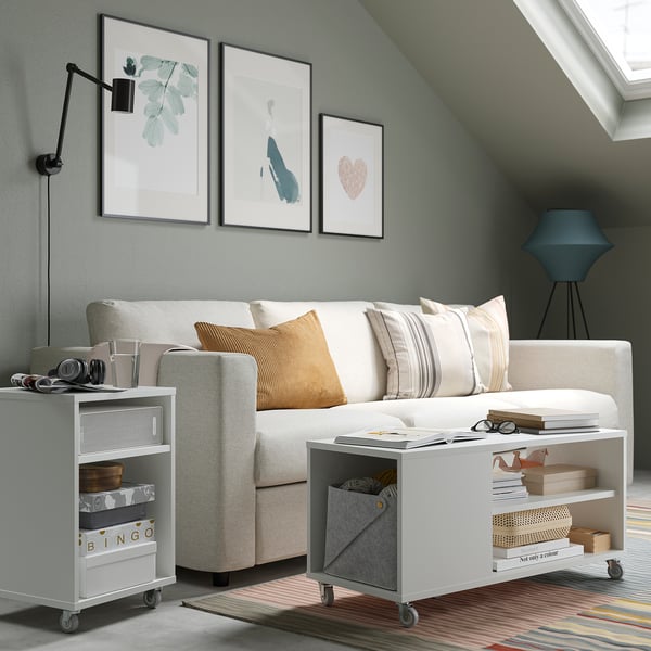 VIHALS coffee table, white, 91x37 cm