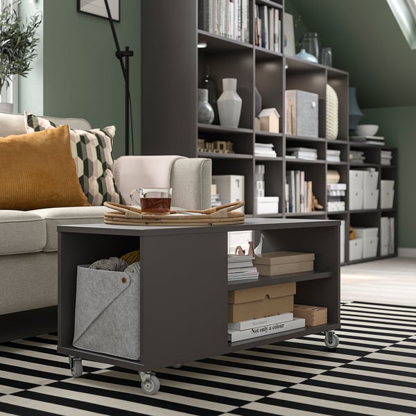 VIHALS coffee table, dark grey, 91x37 cm