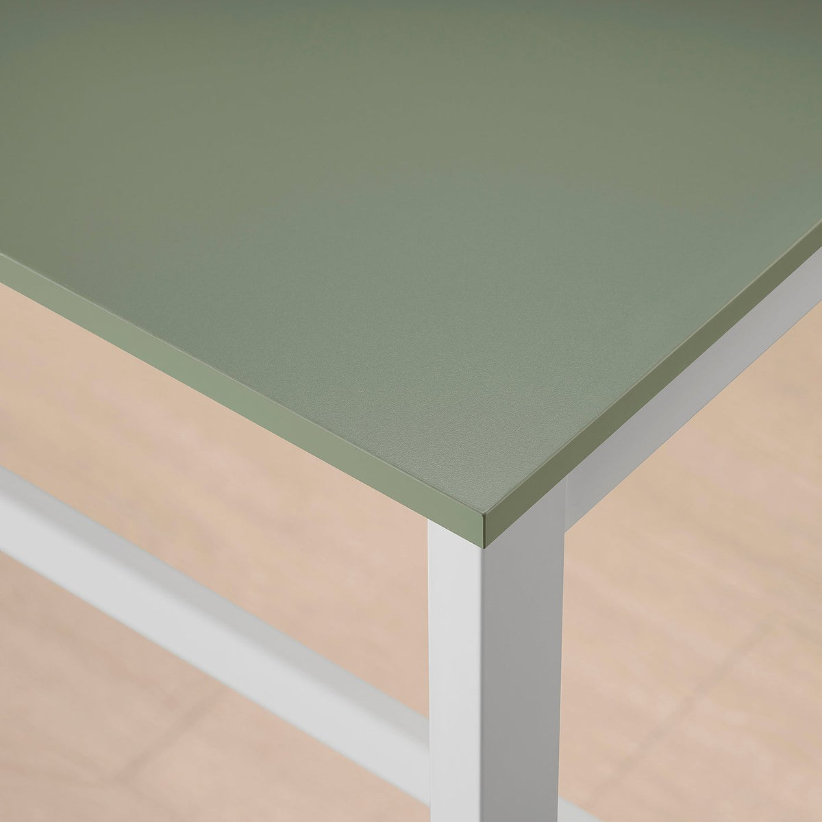 VIHALS bar table, counter height white/green, 125x74x92 cm