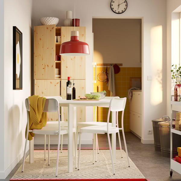 VIHALS - VIHALS Table, white/white, 107 cm