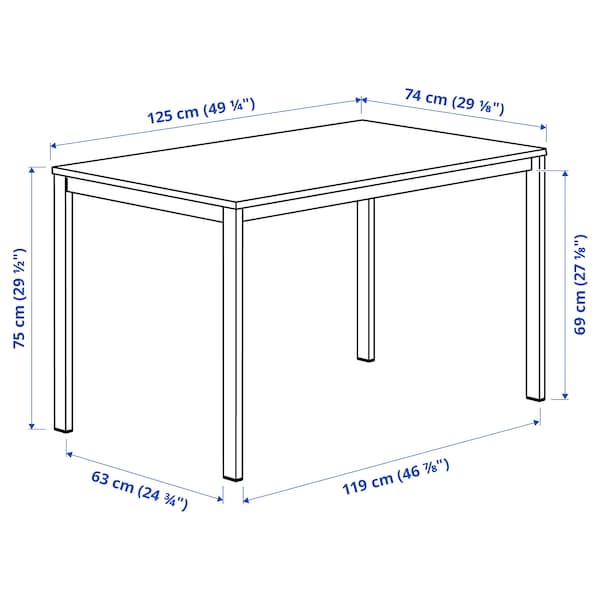 VIHALS - Table, green/white,125x74 cm
