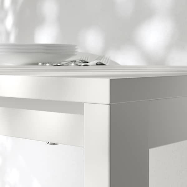 VIHALS / VIHALS table and 2 chairs, white white/white Tibbleby beige-grey, 74x74 cm