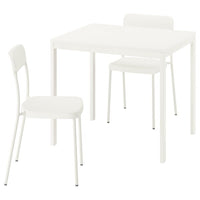 VIHALS / VIHALS table and 2 chairs, white/white, 84/120x74 cm