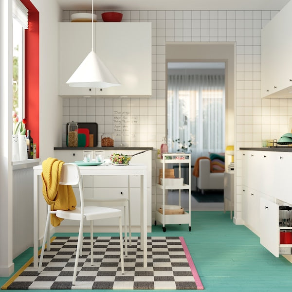 VIHALS / VIHALS table and 2 chairs, white/white, 84/120x74 cm