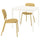 VIHALS / VIHALS table and 2 chairs, white/yellow Tibbleby yellow, 84/120x74 cm