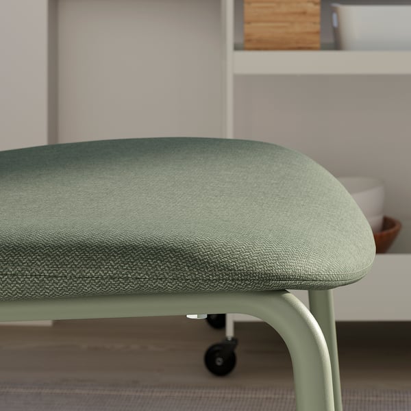 VIHALS / VIHALS - Table and 2 chairs, white/green Tibbleby gray-green,84/120x74 cm
