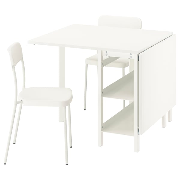 VIHALS / VIHALS - VIHALS / VIHALS Table and 2 chairs, gateleg table white/white, 39/95/151x90 cm