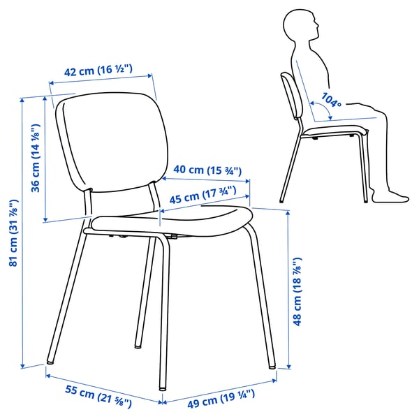 VIHALS / VIHALS - Table and 4 chairs, white/white Tibbleby beige-grey,107 cm