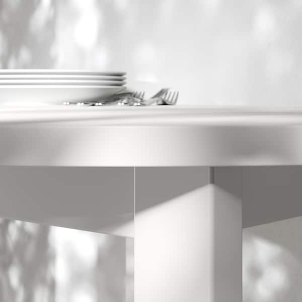 VIHALS / VIHALS table and 4 chairs, white white/white Tibbleby beige-grey, 107 cm
