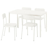 VIHALS / VIHALS table and 4 chairs, white white/white, 125x74 cm