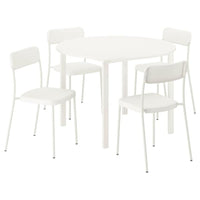 VIHALS / VIHALS table and 4 chairs, white white/white, 107 cm